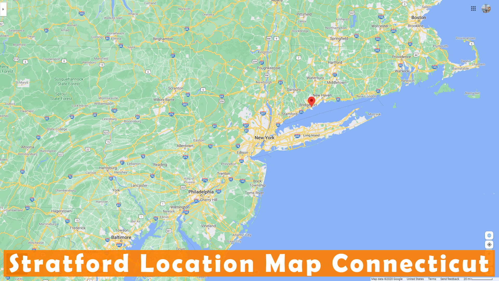 Stratford Emplacement Carte Connecticut